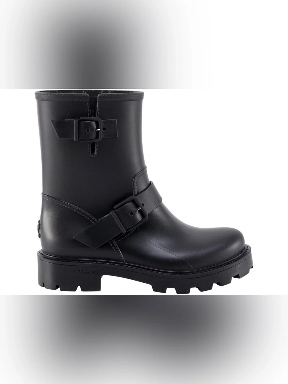 Jimmy Choo Black Yael Flat Rain Boots